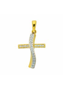 Adelia´s ADELIA ́S Damen Ketten-Anhänger "333 Gold Kreuz Anhänger", mit Zirkonia, Gold, gold, Gold, Schmuckanhänger, mit Zirkonia Goldschmuck für Damen &