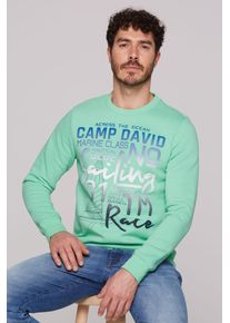 CAMP DAVID Herren Sweater, grün, casual, Gr. 4XL, bedruckt, Material: 65% Baumwolle, 35% Polyester, Sweatshirts, mit weicher Innenseite