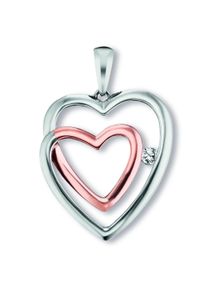 ONE ELEMENT Damen Ketten-Anhänger "Zirkonia Herz Herz Anhänger aus 925 Silber", Silber 925 (Sterlingsilber), silber, Silber 925 (Sterlingsilber),