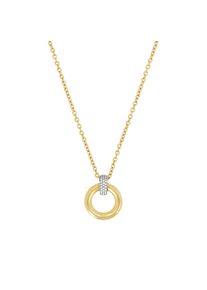 JOOP! JOOP Damen Kette mit Anhänger "Kreis, 2039841", Edelstahl, L: 55cm B: 0,8mm, gold, Edelstahl, B:0,8mm, Halsketten, mit Zirkonia (synth.)
