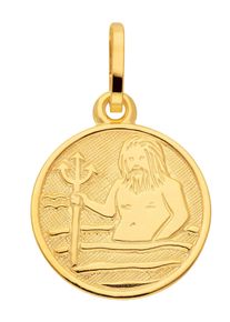 Adelia´s ADELIA ́S Damen Ketten-Anhänger "333 Gold Sternzeichen Anhänger Wassermann Ø 11,8 mm", Wassermann, Gold, gold, Gold, Schmuckanhänger, Goldschmuck für