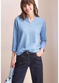 Cecil Damen 3/4-Arm-Shirt, blau, casual, Gr. XS, gestreift, Jersey, Obermaterial: 67% Baumwolle, 33% Polyester, Shirts, im Tunika-Look, mit