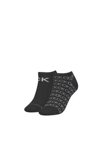 Damen Sneakersocken "CK WOMEN SNEAKER 2P ALL OVER LOGO", Calvin Klein Jeans, schwarz, Baumwollmischung, Socken, Einheitsgröße, flexible Passform