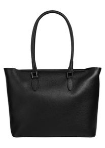CLUTY Damen Shopper, schwarz, Leder, unifarben, leicht glänzend, Taschen, echt Leder, Made in Italy