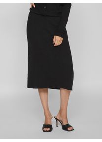 Vila Damen Strickrock "VICOMFY A-LINE KNIT SKIRT- NOOS", schwarz, modisch, Gr. S, unifarben, Strick, Obermaterial: 51% Viskose, 27% Polyester, 22%