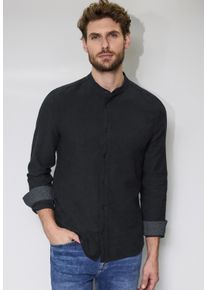 Street One MEN Herren Langarmhemd, schwarz, casual, Gr. XXL, unifarben, Web, 100% Baumwolle, Hemden, aus reiner Baumwolle