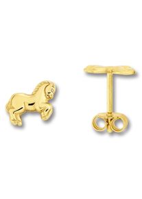 ONE ELEMENT Damen Paar Ohrhänger "Pferd Ohrringe Ohrstecker aus 333 Gelbgold", Kinder, Gelbgold 333-Gold, gold, Gelbgold 333, Gold, Ohrringe, für