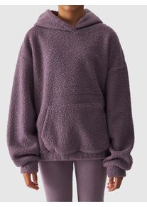 4F Kinder Kapuzenpullover, lila, sportlich, Gr. 164, unifarben, Fleece, Obermaterial: 100% Polyester, Pullover