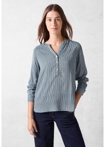 Cecil Damen Langarmbluse, blau, casual, Gr. XXL, gestreift, Stoff, 100% Viskose, Blusen, aus softer Viskose