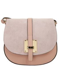 CLUTY Damen Umhängetasche, rosa, Leder, beschichtet, Taschen, echt Leder, Made in Italy