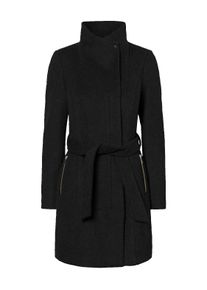 Véro Moda VERO MODA Damen Kurzmantel "VMTWOHOPE BELT 3/4 WOOL JACKET LCS", schwarz, modisch, Gr. M, unifarben, Web, Obermaterial: 90% Polyester, 10% Wolle,