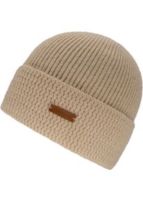 Chillouts Damen Beanie "Heike Hat", beige, klassisch, unifarben, Strick, Materialmix, Mützen, mit modischem Umschlag