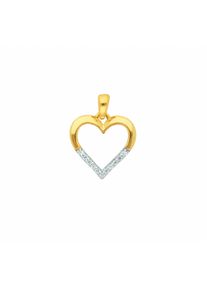 Adelia´s ADELIA ́S Damen Ketten-Anhänger "333 Gold Anhänger Herz", Gold, gold, Gold, Schmuckanhänger, mit Zirkonia Goldschmuck für Damen
