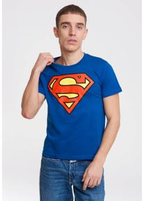 logoshirt Herren T-Shirt "SUPERMAN - LOGO", blau, casual, Gr. XXL, bedruckt, 100% Baumwolle, Shirts, mit coolem Frontprint