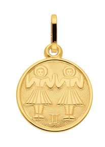 Adelia´s ADELIA ́S Damen Ketten-Anhänger "333 Gold Sternzeichen Anhänger Zwilling Ø 11,8 mm", Zwilling, Gold, gold, Gold, Schmuckanhänger, Goldschmuck für