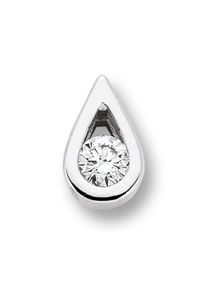 ONE ELEMENT Damen Ketten-Anhänger "0.05 ct Diamant Brillant Tropfen Anhänger", 0,05 ct, Weißgold 585-Gold-Diamanten, silber, Weißgold 585, Gold,