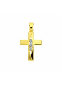 Adelia´s ADELIA ́S Damen Ketten-Anhänger "333 Gold Kreuz Anhänger", mit Zirkonia, Gold, gold, Gold, Schmuckanhänger, mit Zirkonia Goldschmuck für Damen &