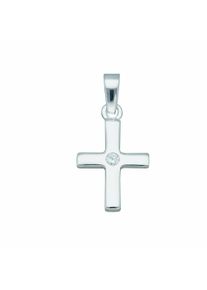 Adelia´s ADELIA ́S Damen Kreuzkette "Halskette - Kreuzkette mit Kreuz Anhänger mit Zirkonia aus 925", Silber 925 (Sterlingsilber), silber, Silber 925