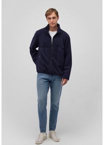 Mavi Herren Longpullover "FULL ZIP SWEATSHIRT", blau, casual, Gr. M, unifarben, Stoff, 100% Polyester, Pullover, Jacke mit Teddystoff