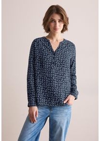 Cecil Damen Langarmbluse, blau, casual, Gr. XXL, bedruckt, Stoff, 100% Viscose, Blusen, mit Turn-Up Funktion
