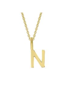 ONE ELEMENT Damen Namenskette "Halskette - Namenskette mit Buchstabe N Buchstaben Anhänger aus", N, Gelbgold 333-Gold, gold, Gelbgold 333, Gold,