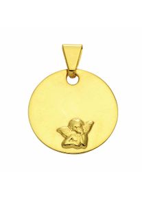 Adelia´s ADELIA ́S Damen Kette mit Anhänger "585 Gold Anhänger Amor Ø 12 mm", Gelbgold 585, gold, Gelbgold 585, Halsketten, Schmuckset - Set mit Halskette