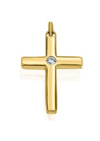 ONE ELEMENT Damen Ketten-Anhänger "0,05 ct Diamant Brillant Anhänger aus 585 Weißgold", 0,05 ct mit Diamant, Weißgold 585-Gold-Diamanten, silber,