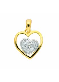 Adelia´s ADELIA ́S Damen Ketten-Anhänger "333 Gold Anhänger Herz", Gold, gold, Gold, Schmuckanhänger, mit Zirkonia Goldschmuck für Damen