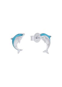 Mädchen Paar Ohrstecker "Delfin-Optik, 2039765", Silber 925 (Sterlingsilber), blau, Prinzessin Lillifee, Silber 925 (Sterlingsilber), Ohrringe, mit