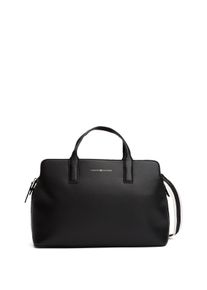 Tommy Hilfiger Damen Tragetasche "TH LOGOTAPE SATCHEL", schwarz, Lederimitat, unifarben, Taschen, Damen Umhängetasche, Businesstasche mit
