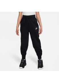 Nike Sportswear Kinder Jogginghose "CLUB FLEECE BIG KIDS' (GIRLS') HIGH-WAISTED FITTED PANTS", schwarz-weiß, sportlich, Gr. XS, Obermaterial: 80%