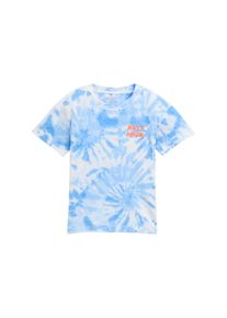 Tom Tailor Jungen T-Shirtmid blau, weiß, Gr. 92, Batikmuster, Jersey, Obermaterial: 100% Baumwolle, Shirts, mit trendigem Batik-Muster