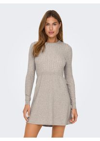 Only Damen Strickkleid "ONLFIA LS CABLE DRESS KNT", beige, modisch, Gr. XL, meliert, Strick, Obermaterial: 50% Viskose, 27% Nylon, 23% Polyester,