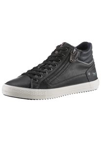 Mustang Shoes Herren Sneaker, Gr. 44, grau, Lederimitat, used, sportlich, Schuhe, High Top Sneaker, Freitzeitschuh, Schnürboots in Weite G (=weit)
