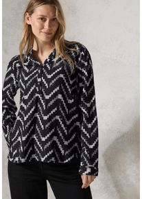 Cecil Damen Langarmbluse, schwarz, casual, Gr. M, bedruckt, Web, Obermaterial: 100% Viskose, Blusen, mit grafischem Muster