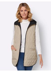Casual Looks Damen Wendeweste, beige, Gr. 38, gemustert, mehrfarbig, 100% Polyester, Wattierung:100% Polyester, Westen