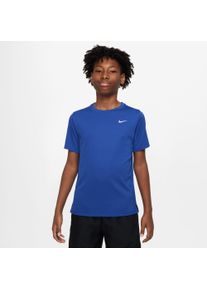 Nike Kinder Trainingsshirt "DRI-FIT MILER BIG KIDS' (BOYS') SHORT-SLEEVE TRAINING TOP", blau, sportlich, Gr. XS, Obermaterial: 100% Polyester, Shirts