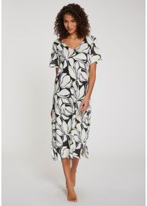 Vivance Dreams Damen Shirtkleid, Gr. 32, bunt, Single Jersey, Obermaterial: 100% Viskose, geblümt, Basic, Kleider, mit Alloverprint