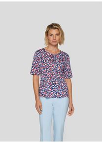 Rabe Damen T-Shirtdunkel jeans, casual, Gr. 44, bedruckt, Obermaterial: 50% Baumwolle, 50% Viskose, Shirts, mit All-Over Print