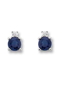 ONE ELEMENT Damen Paar Ohrhänger "0.02 ct Diamant Brillant Safir Ohrringe Ohrstecker", Damen, 0,02 ct mit Diamant, Weißgold 585-Gold-Diamanten,