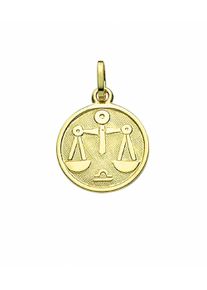 Adelia´s ADELIA ́S Damen Ketten-Anhänger "Damen & Herren 333 Gold Sternzeichen Anhänger Waage Ø 11,8 mm", Damen, Waage, Gelbgold 333-Gold, gold, Gelbgold 333,