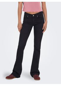 Only Damen Bootcut-Jeans "ONLBLUSH LW FLARED DNM REA1099 NOOS", schwarz, modisch, Gr. XL, unifarben, Denim/Jeans, Obermaterial: 92% Baumwolle, 6%