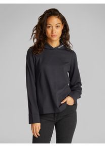 Damen Hoodie "LOGO ELASTIC MILANO HOODIE", schwarz, feminin, Gr. L, Calvin Klein Jeans, unifarben, Jersey, Obermaterial: 66% Viskose, 30% Polyamid,