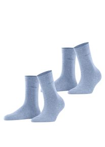 Esprit Damen Socken "Basic Easy", Gr. 39, blau, Baumwollmischung, unifarben, Socken, ohne einschneidendes Bündchen, Basic-Socke, Uni-Strümpfe
