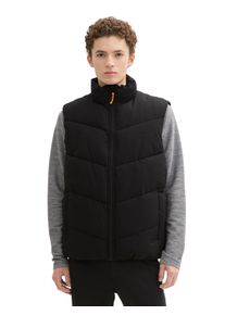 Herren Steppweste, schwarz, casual, Gr. S, Tom Tailor Denim, unifarben, Web, Obermaterial: 100% Polyester. Futter: 100% Polyester, Westen, mit