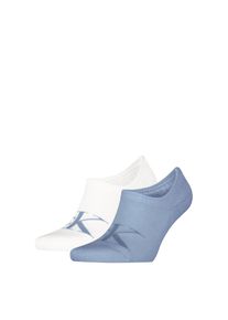 Herren Füßlinge "CKJ MEN FOOTIE HIGH CUT 2P MONOGRAM", Calvin Klein Jeans, Gr. 43, blau, Baumwollmischung, unifarben, Socken, mit stilvollem