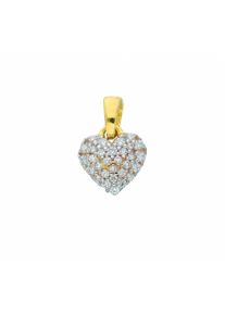 Adelia´s ADELIA ́S Damen Ketten-Anhänger "333 Gold Anhänger Herz", Gold, gold, Gold, Schmuckanhänger, mit Zirkonia Goldschmuck für Damen