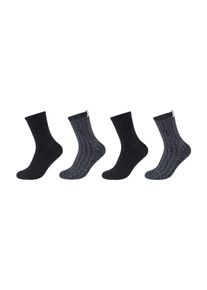s.Oliver Damen Socken "Socken 4er Pack", Gr. 39, schwarz, 98% Polyester 2% Elasthan, uni, Socken