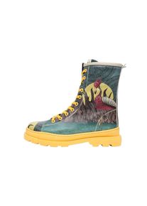 DOGO Damen Stiefelette "Gisele Schnürstiefel Boots Let's Find A Place To Get Lost Damen", Gr. 36, gelb, Lederimitat, Schuhe, Vegan