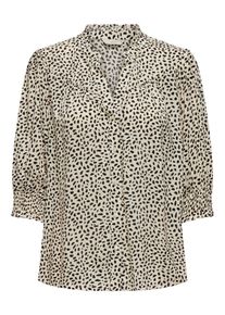 Only Damen Kurzarmbluse "ONLRAYA 3/4 SHIRT WVN NOOS"cloud dancer aop:schwarz graphic dot, modisch, Gr. XS, bedruckt, Web, Obermaterial: 100% Viskose,